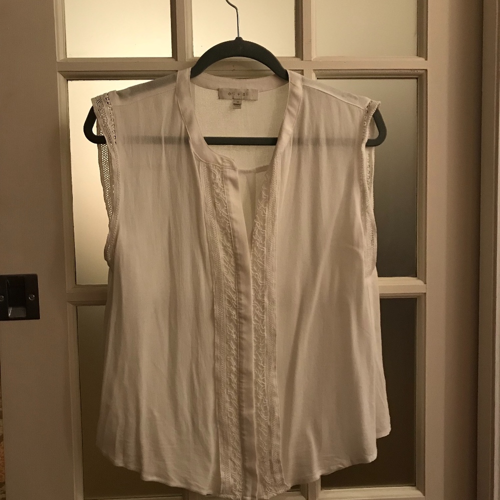 White camisole with crochet detail